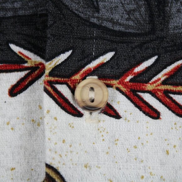 RJC Ltd Outrigger Canoe Barkcloth Hawaiian Aloha Shirt Lg Paddles - Picture 4 of 7